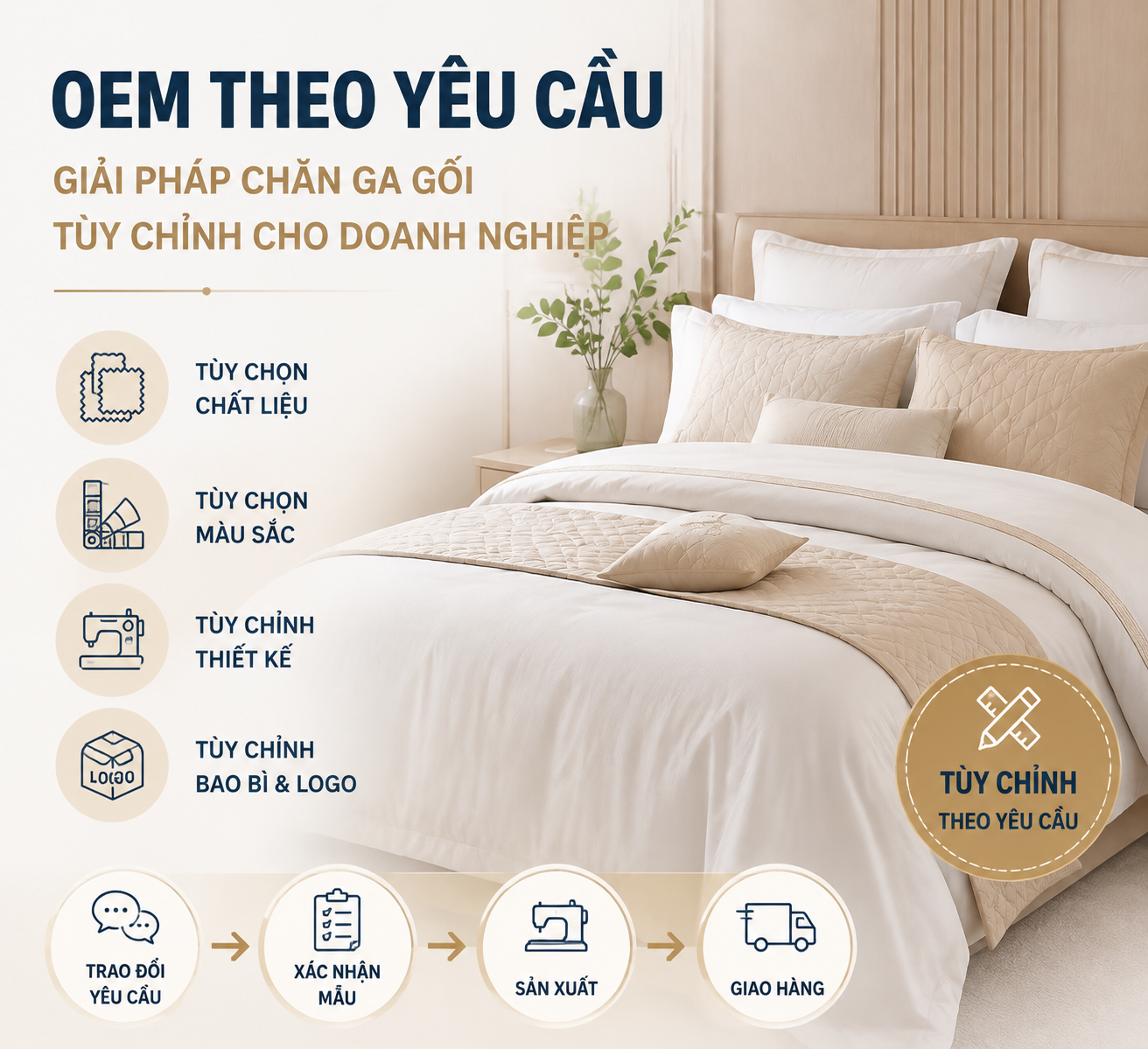 Dịch vụ OEM chăn ga gối đệm theo yêu cầu của Yinbo